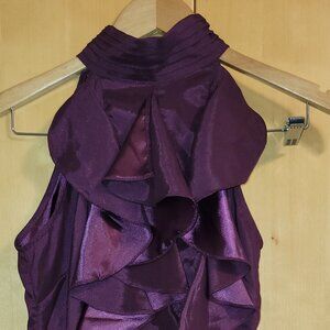 Purple 100% Silk Dress Halter Tank Medium